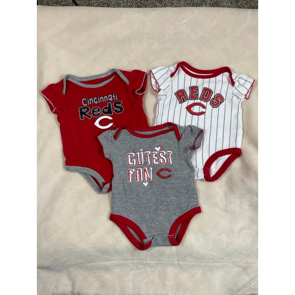 Cincinnati Reds Baby Girl Onesie Set 0-3M MLB Genuine Merchandise